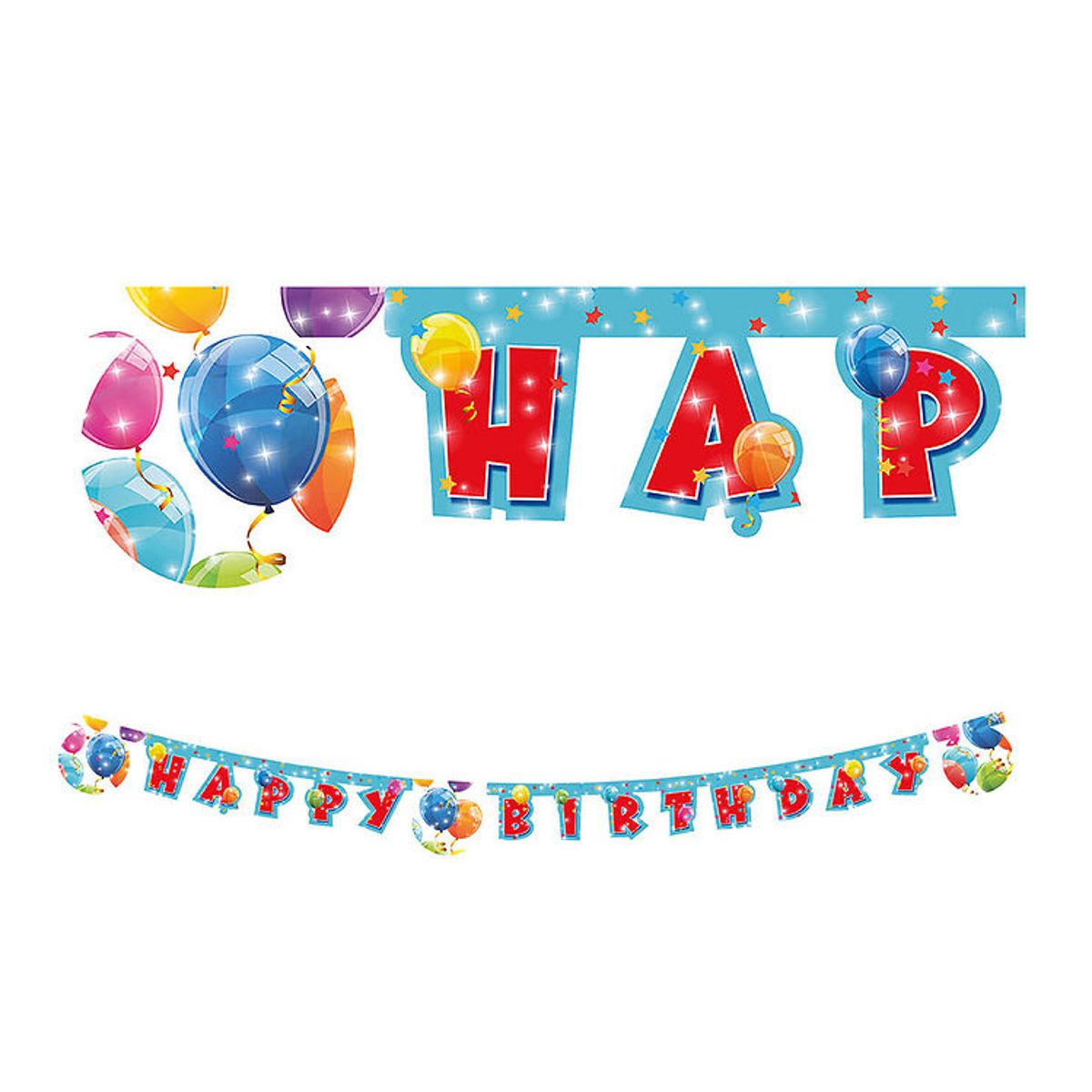 Decorata Party Happy Birthday Banner - Sparkling Balloons