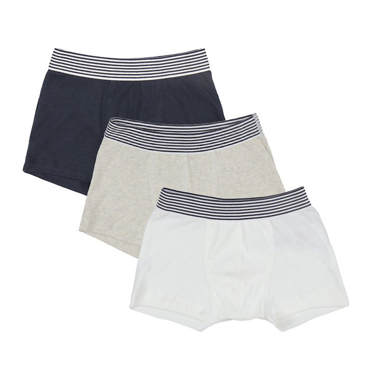 Petit Bateau Boxershorts - 3-pak - Sort/Hvid/Beige