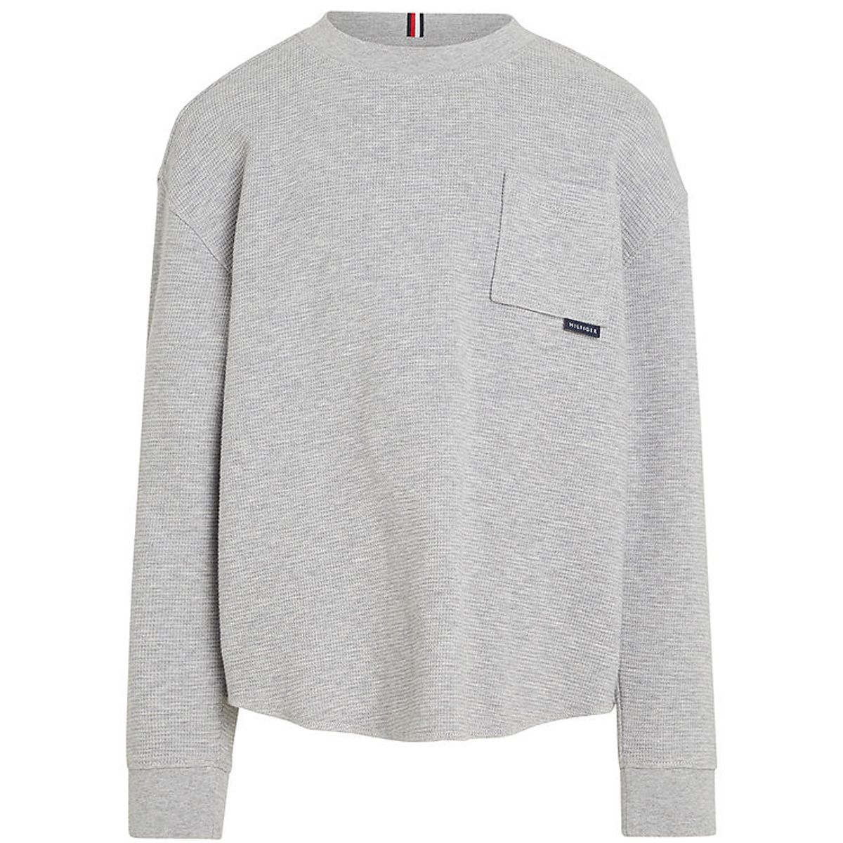 Tommy Hilfiger Bluse - Monotype Waffle - Light Grey Heather