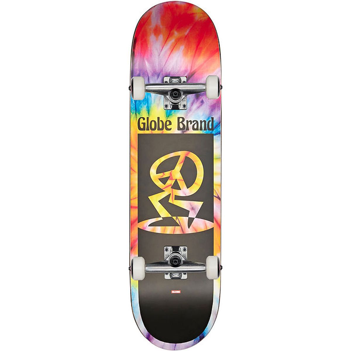 Globe Skateboard - Peace man mid- Spiral Dye/ Sort