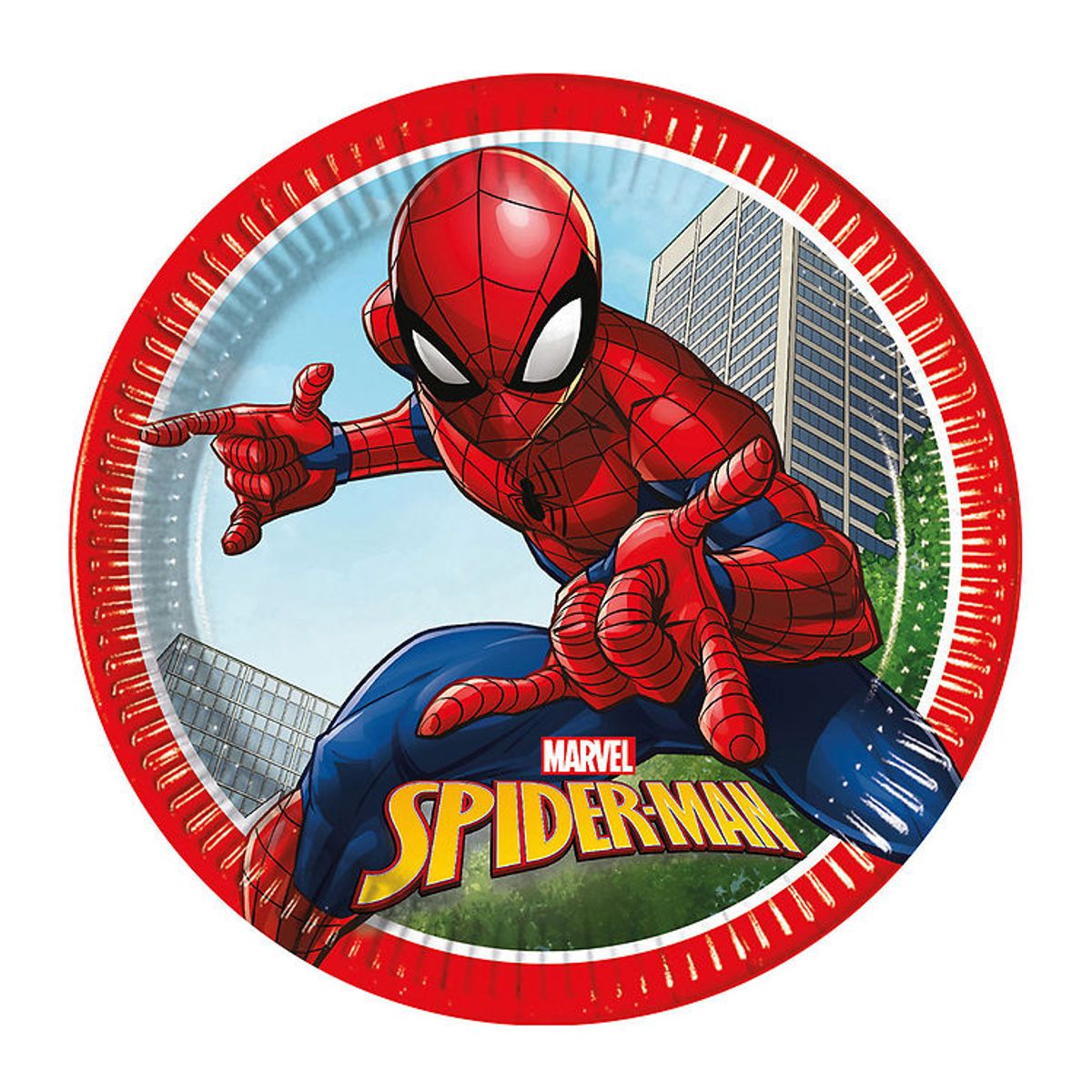 Decorata Party Paptallerkner - 8-pak - 19,5 cm - Spider-Man Crim