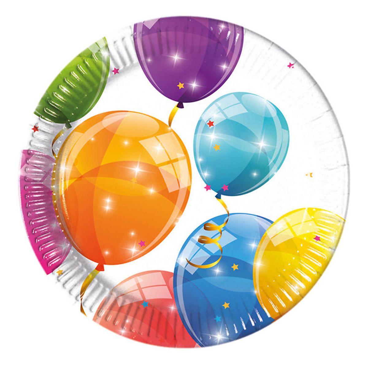 Decorata Party Paptallerkner - 8-pak - 19,5 cm - Sparkling Ballo