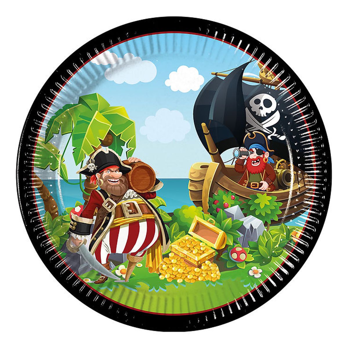 Decorata Party Paptallerkner - 8-pak - 23 cm - Island Pirates