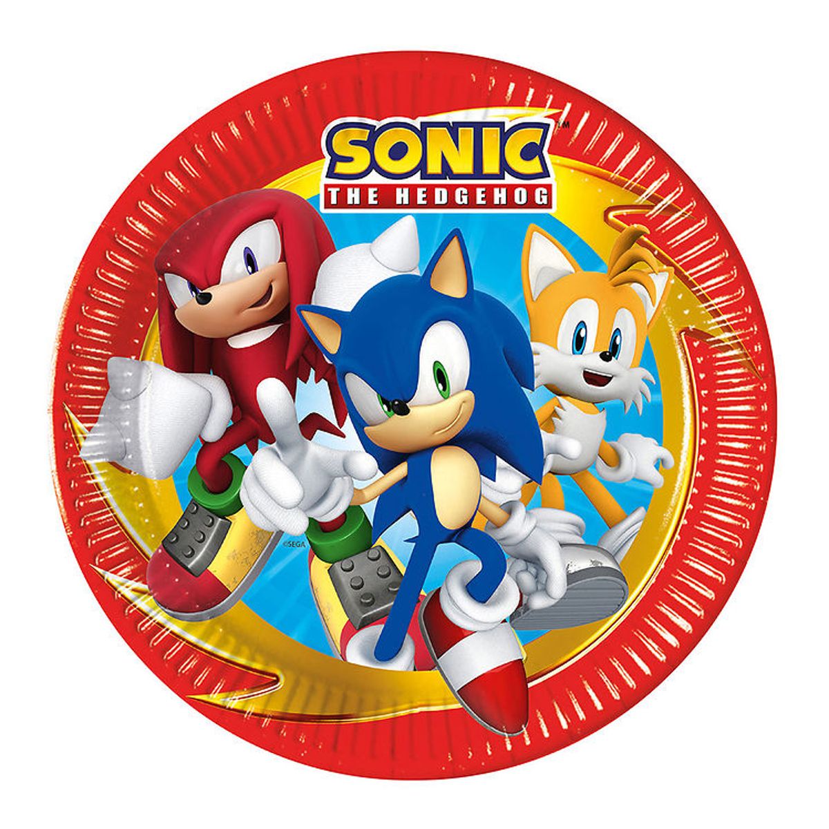 Decorata Party Paptallerkner - 8-pak - 23 cm - Sonic Speed