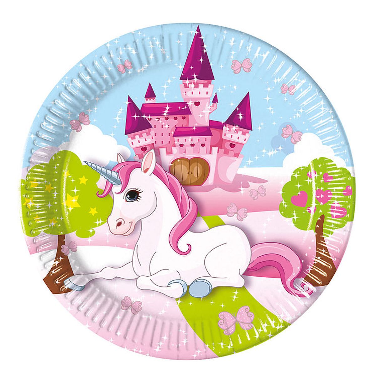 Decorata Party Paptallerkner - 8-pak - 23 cm - Unicorn