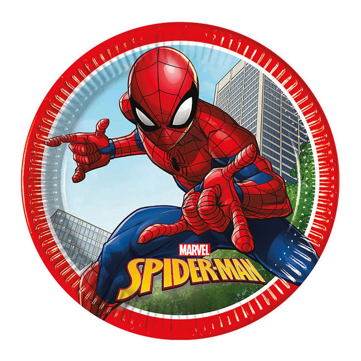 Decorata Party Paptallerkner - 8-pak - 23 cm - Spider-Man Crime