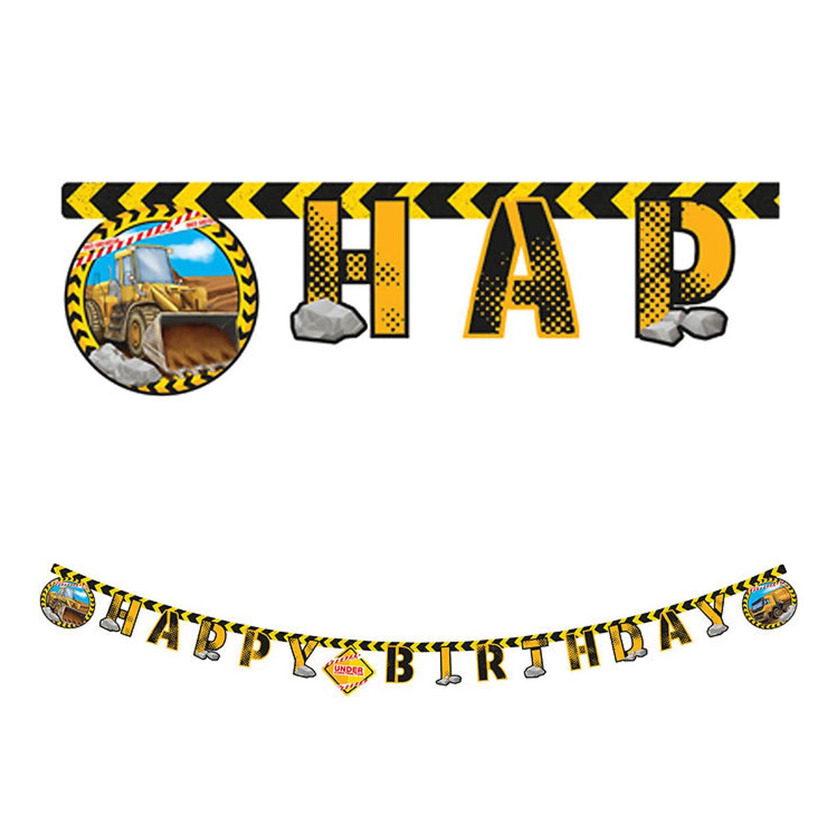 Decorata Party Happy Birthday Banner - Construction