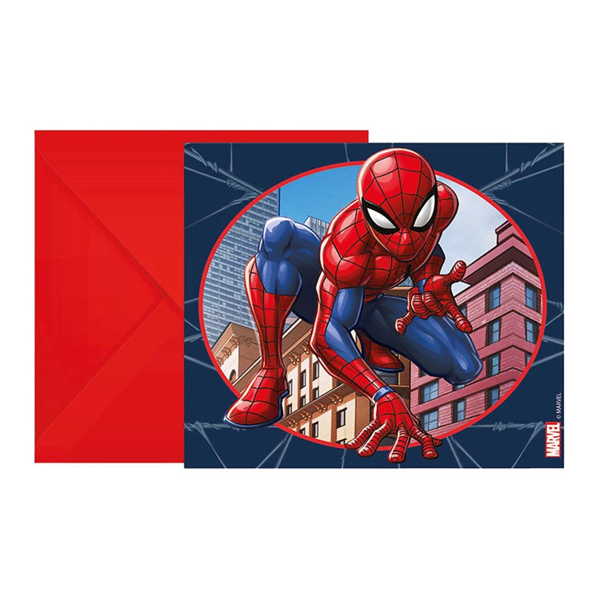 Decorata Party Invitationer - 6-pak - Spider-Man Crime Fighter