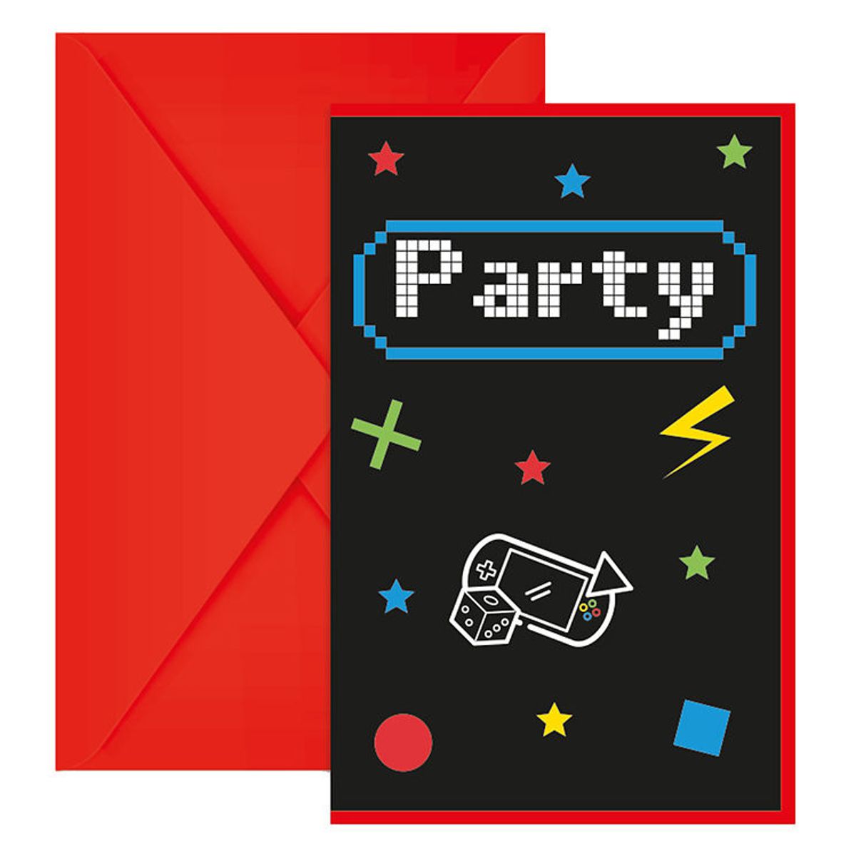 Decorata Party Invitationer - 6-pak - Gaming Party