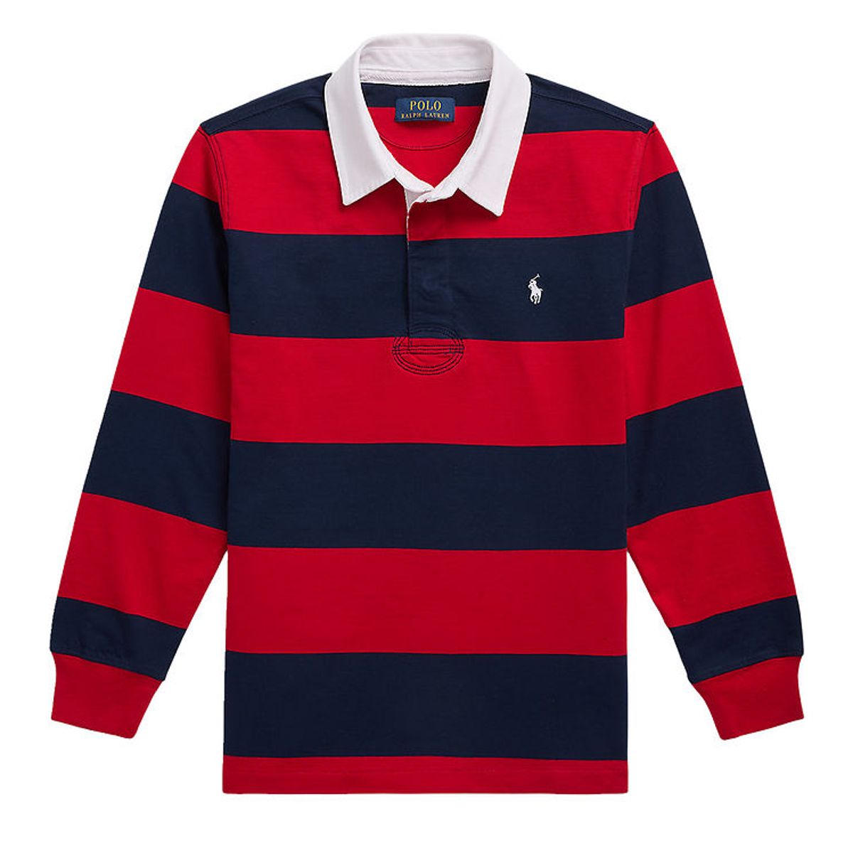 Polo Ralph Lauren Polobluse - Rugby - Rød/Navystribet