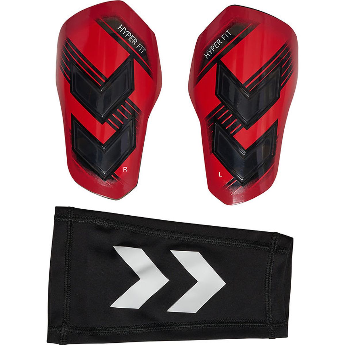 Hummel Benskinner - HmlShin Guards Hyper Fit - Rød/Sort