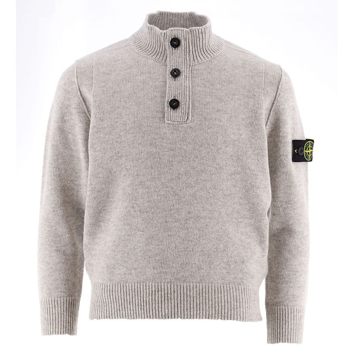 Stone Island Bluse m. Knapper - Uld/Viskose - Gråmeleret