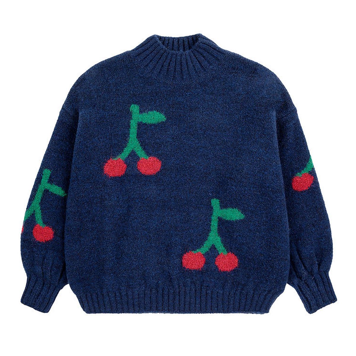 Bobo Choses Bluse - Strik - Cherry all Over - Navy Blue