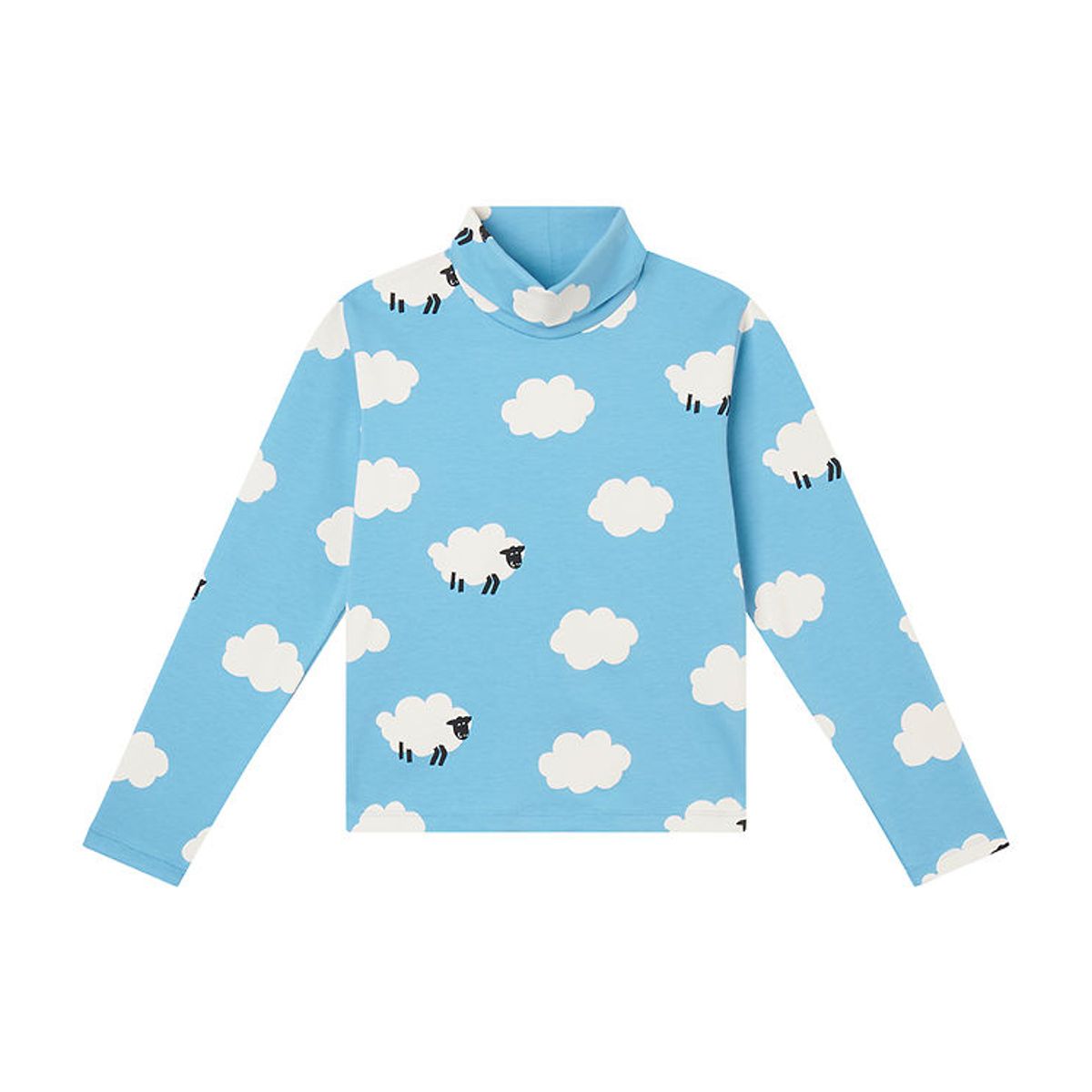 Stella McCartney Kids Bluse m. Rullekrave - Lyseblå/Hvid m. SKye