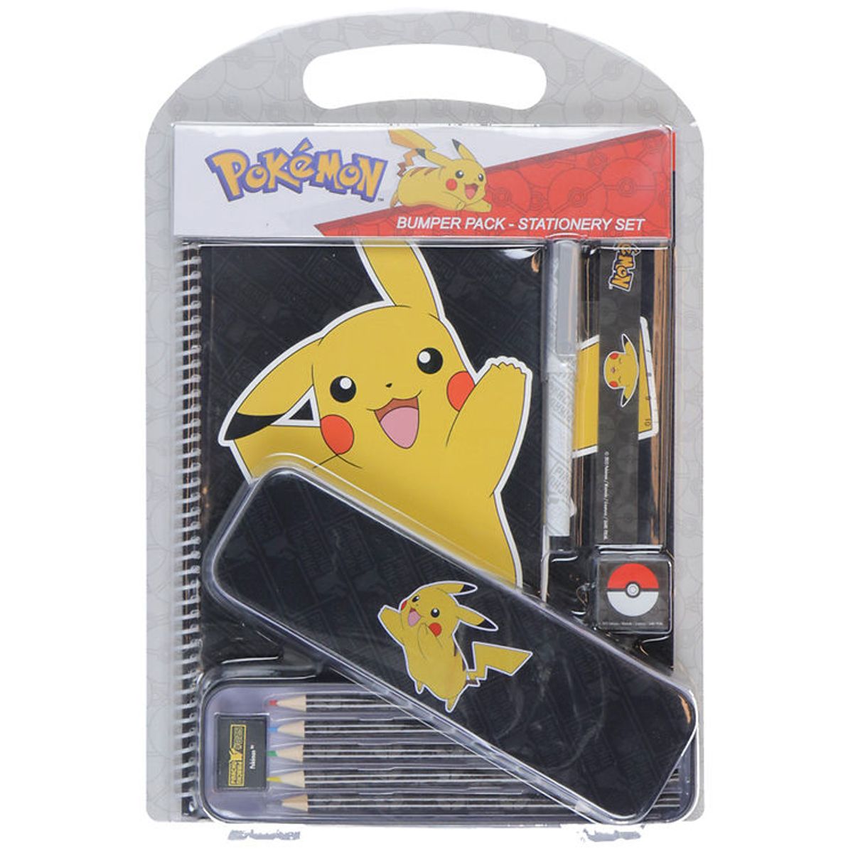 Pokémon Farvesæt - Bumper Pack - Sort/Gul m. Pikachu