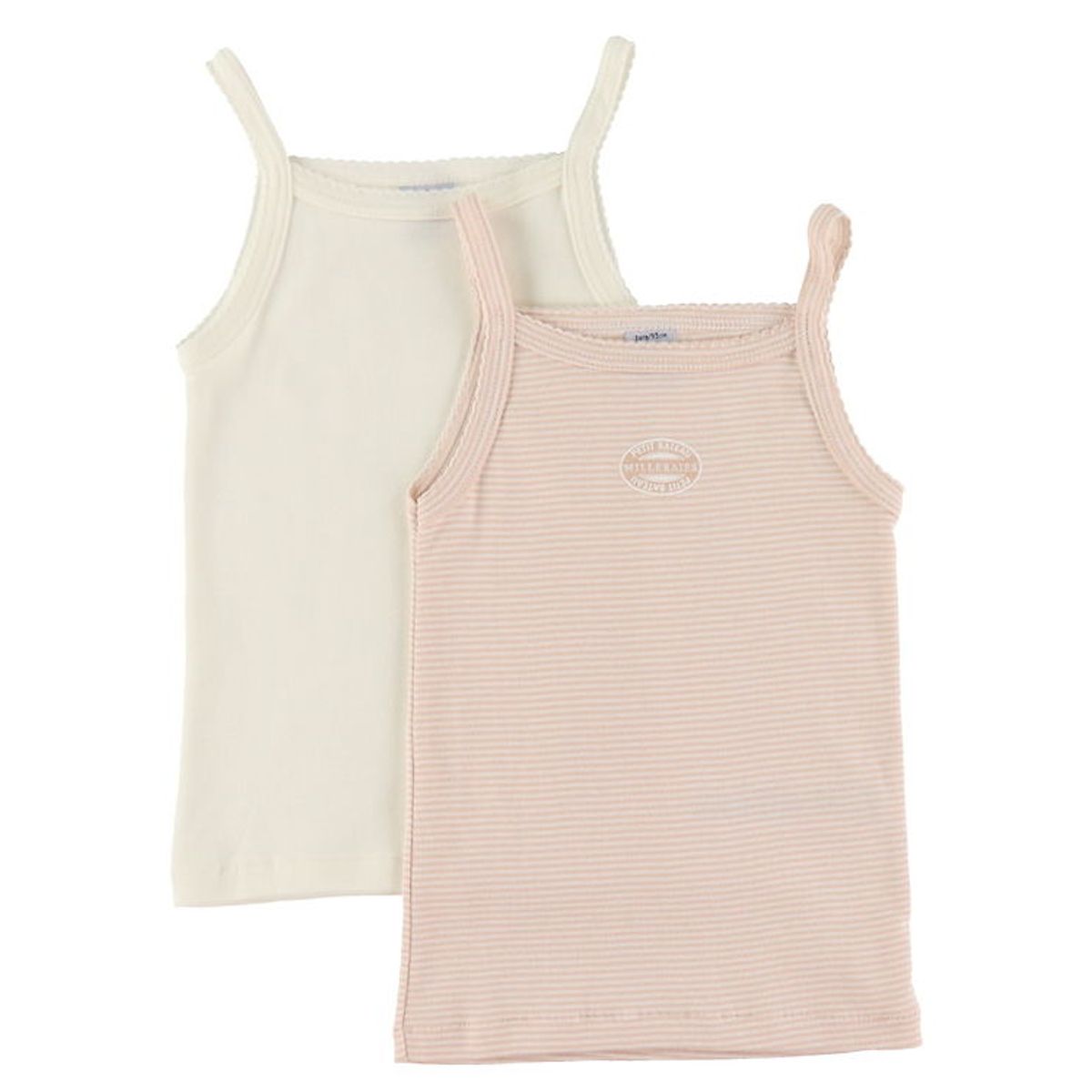 Petit Bateau Undertrøje - 2-pak - Hvid/Rosa