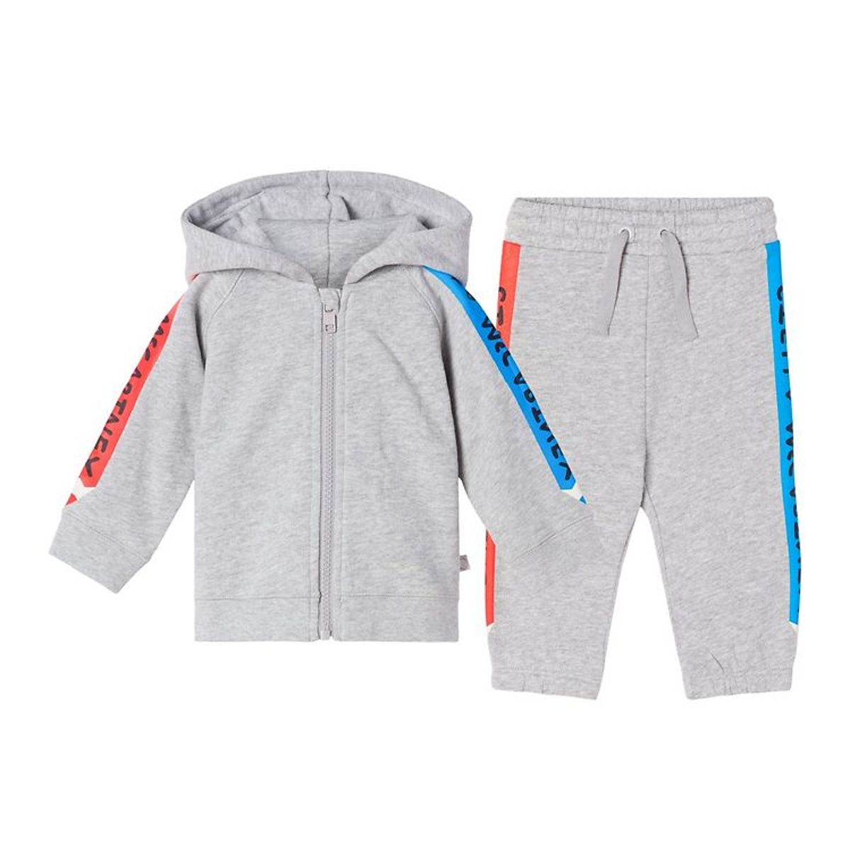 Stella McCartney Kids Sweatsæt - Gråmeleret m. Rød/Blå Blyant