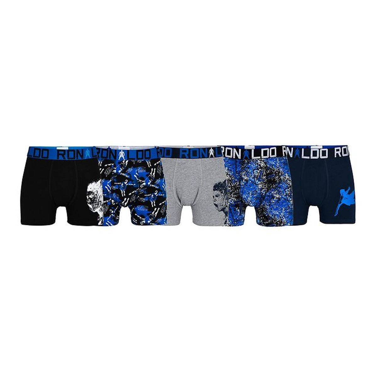 Ronaldo Boxershorts - 5-pak - Blå/Grå/Sort