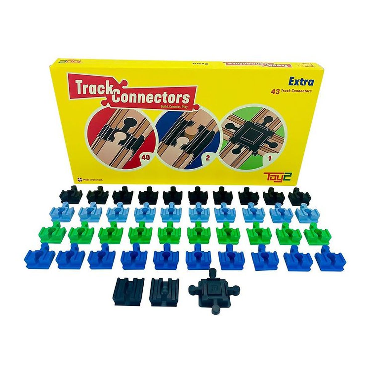 Toy2 Track Connectors - 43 stk. - Basic Connectors + Intersectio