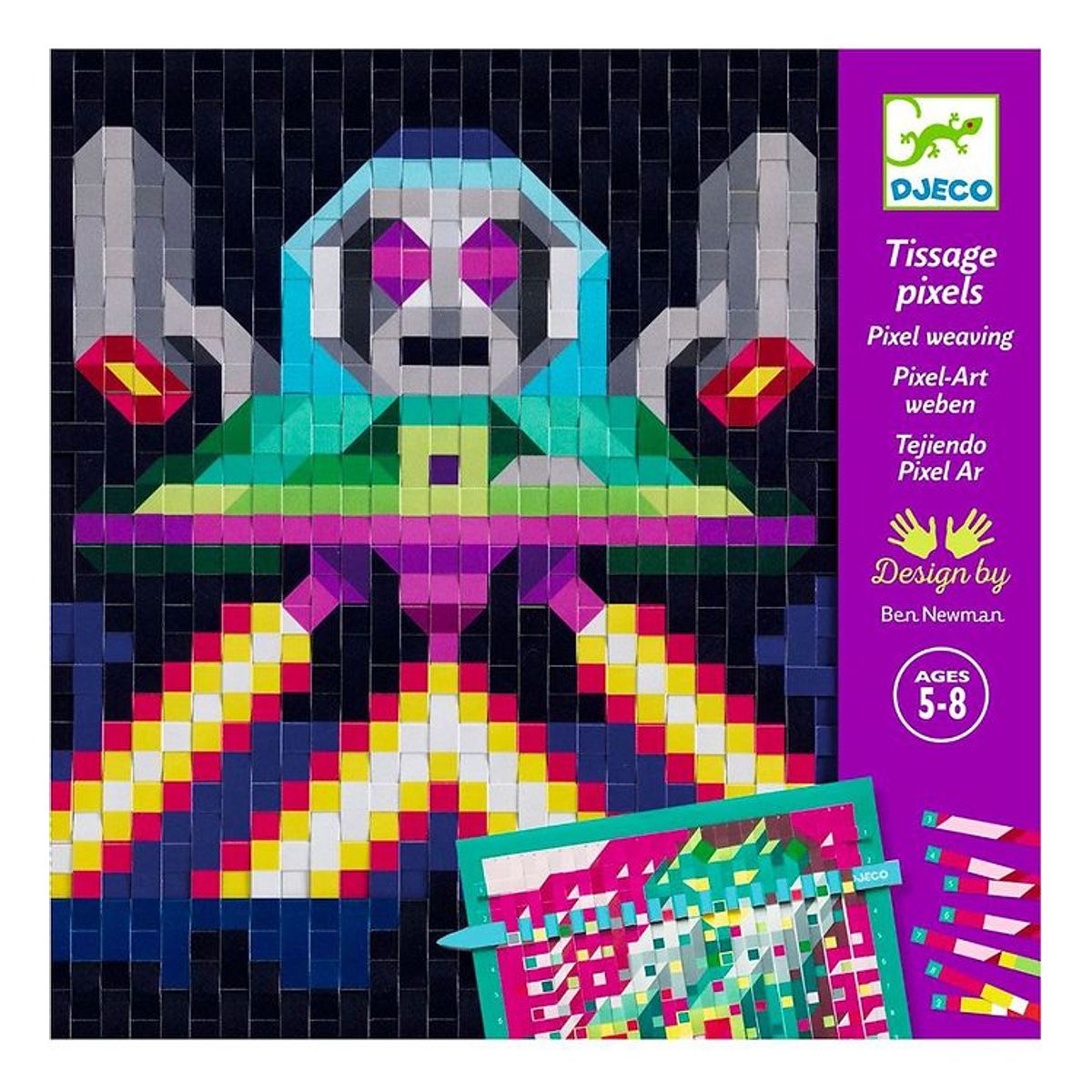 Djeco Kreasæt - Mosaik Sæt - Papir - Invaders FSC Mix