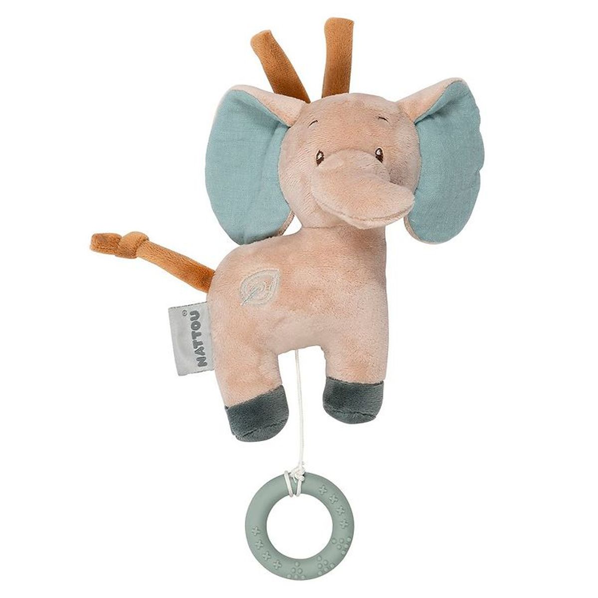 Nattou Bamse m. Musik - Mini Musical Axel Elephant - 20 cm - Bru