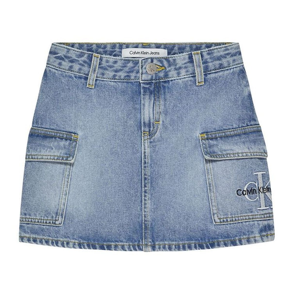 Calvin Klein Nederdel - Pockets Denim - Chalky Blue