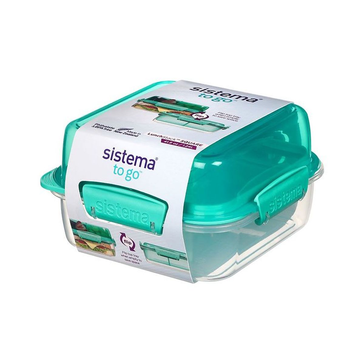 Sistema Madkasse - Lunch Stack Square - 1,24 L - Turkis