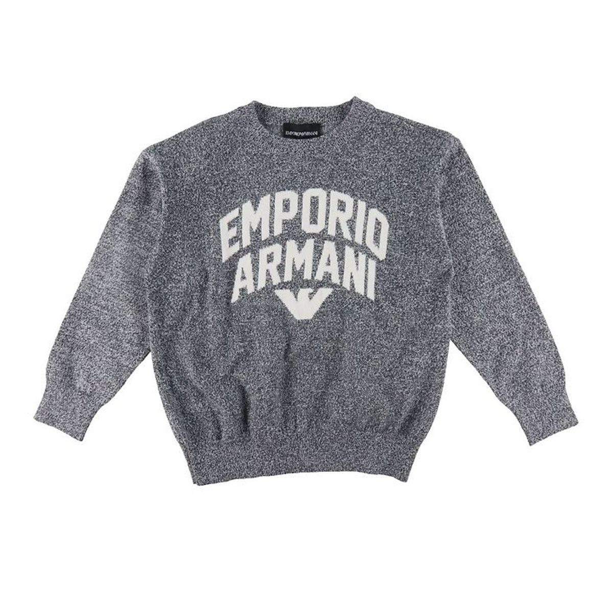 Emporio Armani Bluse - Strik - Navy/Hvidmeleret m. Tekst