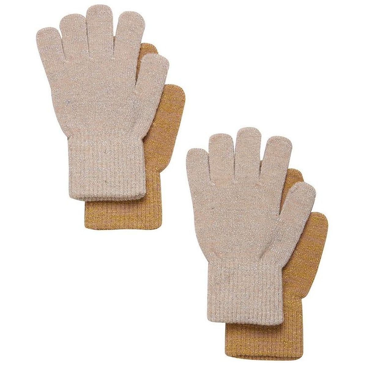 CeLaVi Handsker - Uld/Nylon - 2-Pak - Beige Guld m. Glimmer