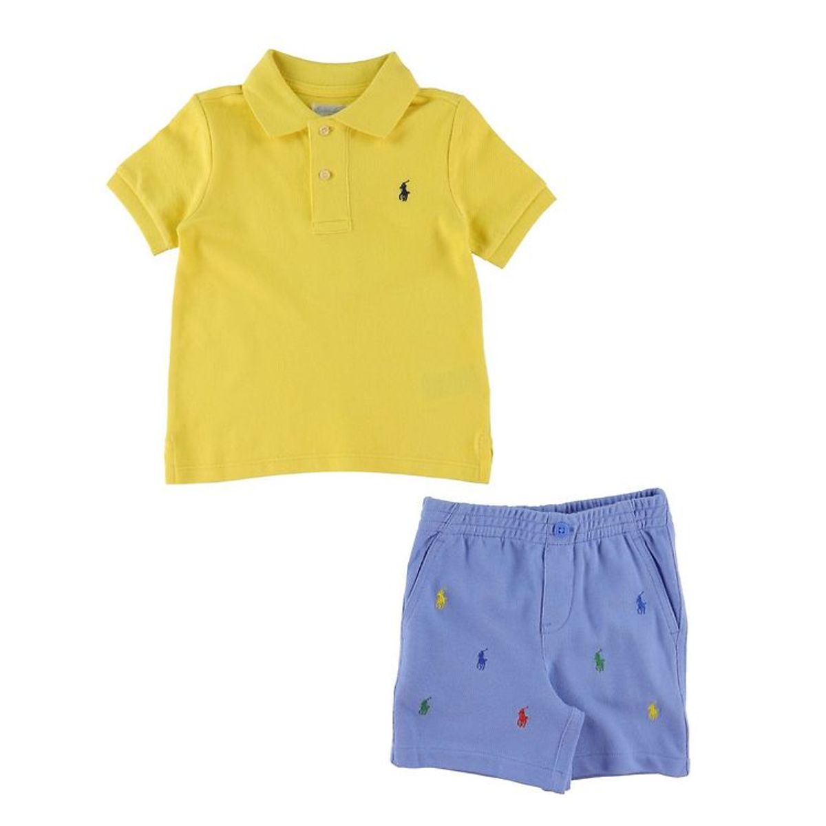 Polo Ralph Lauren Polo/Shorts - Watch Hill - Gul/Blå m. Logoer