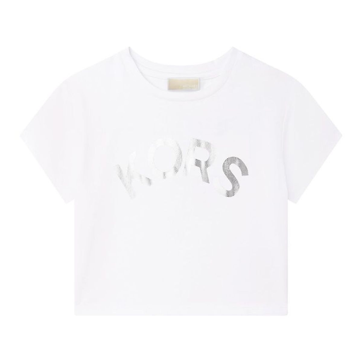 Michael Kors T-shirt - Cropped - Hvid m. Sølv