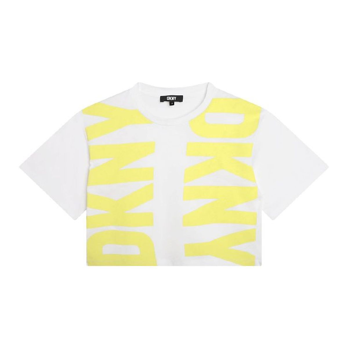 DKNY T-shirt - Cropped - Hvid/Lemon