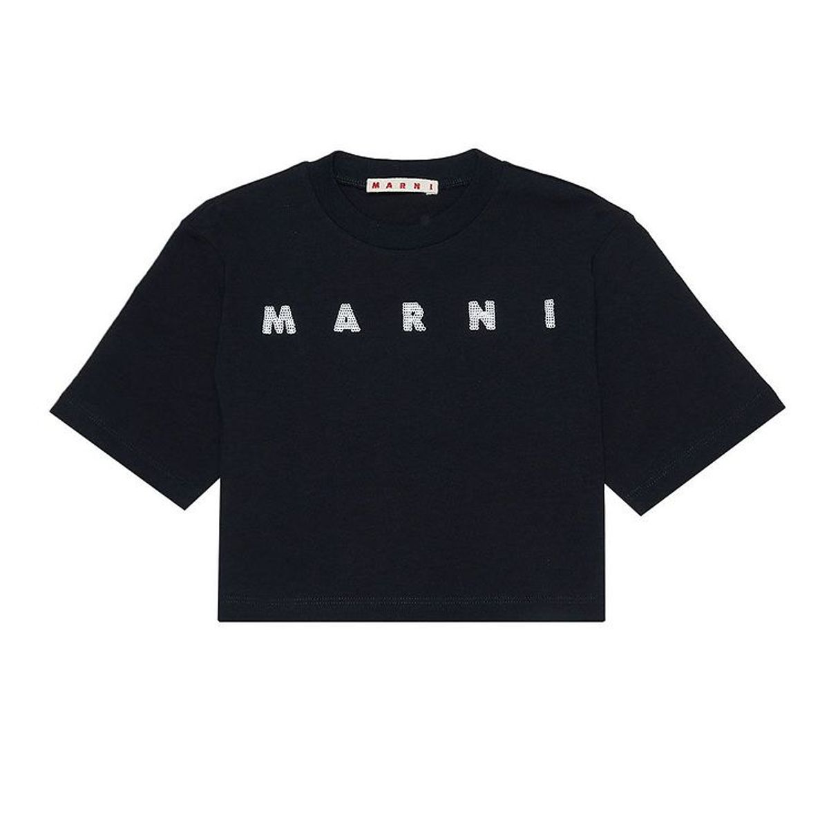 Marni T-Shirt - Cropped - Sort m. Pailletter