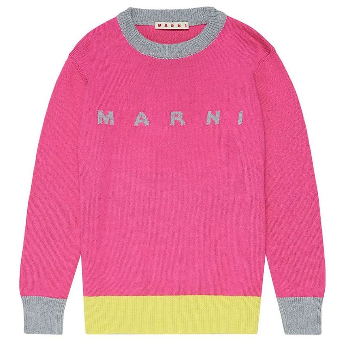 Marni Bluse - Strik - Pink m. Gråmeleret/Gul