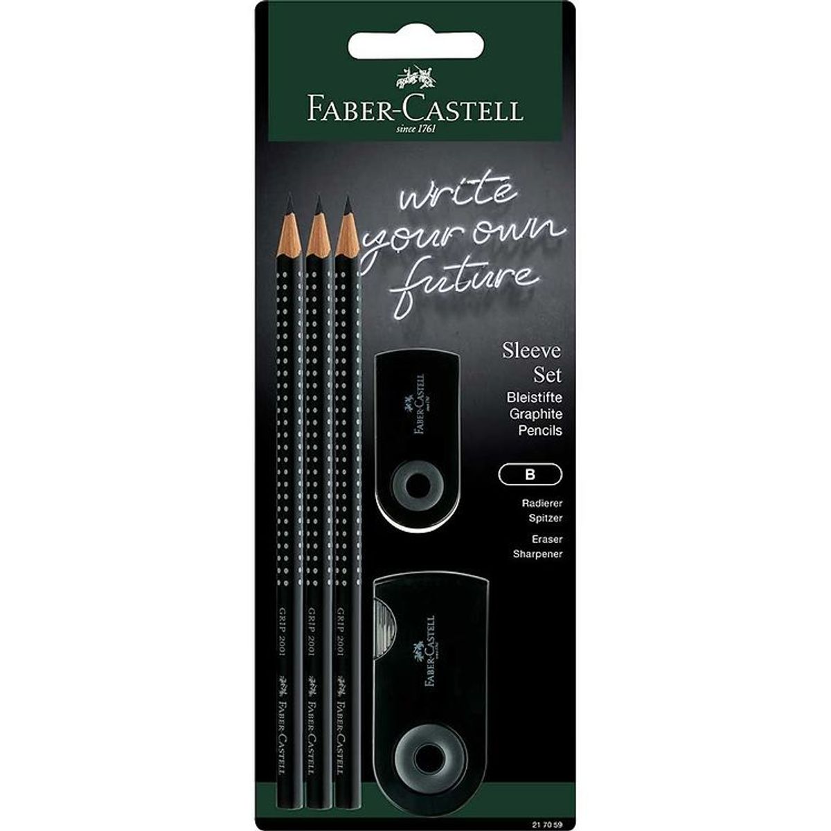 Faber-Castell Grip Sæt - 5 Dele - Sort