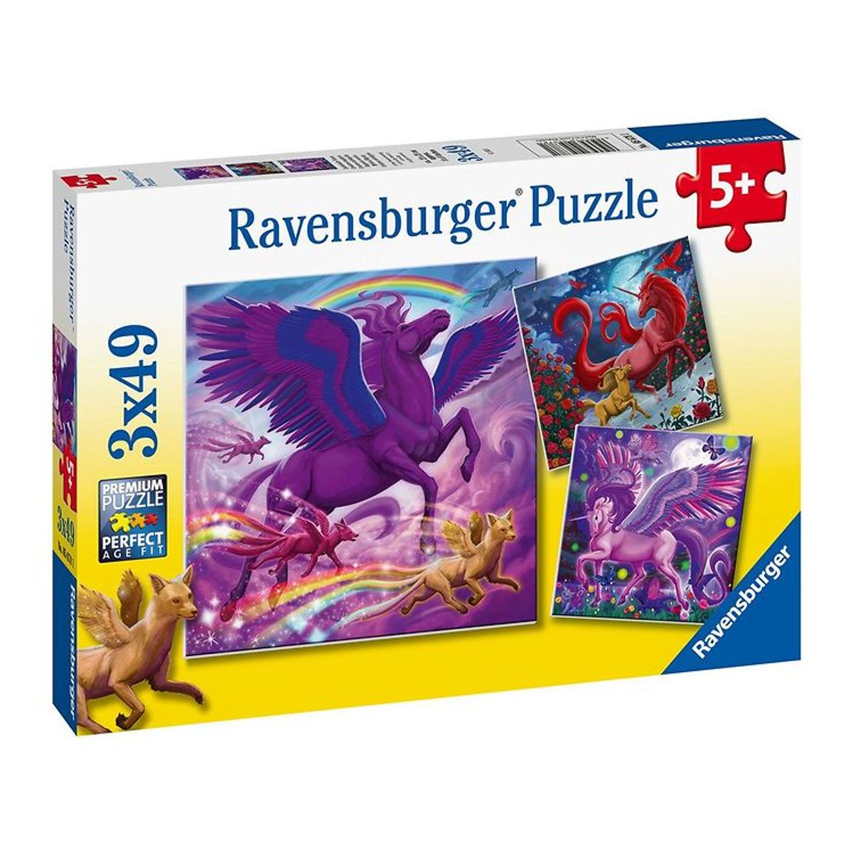 Ravensburger Puslespil - 3x49 Brikker - Mythical Majesty