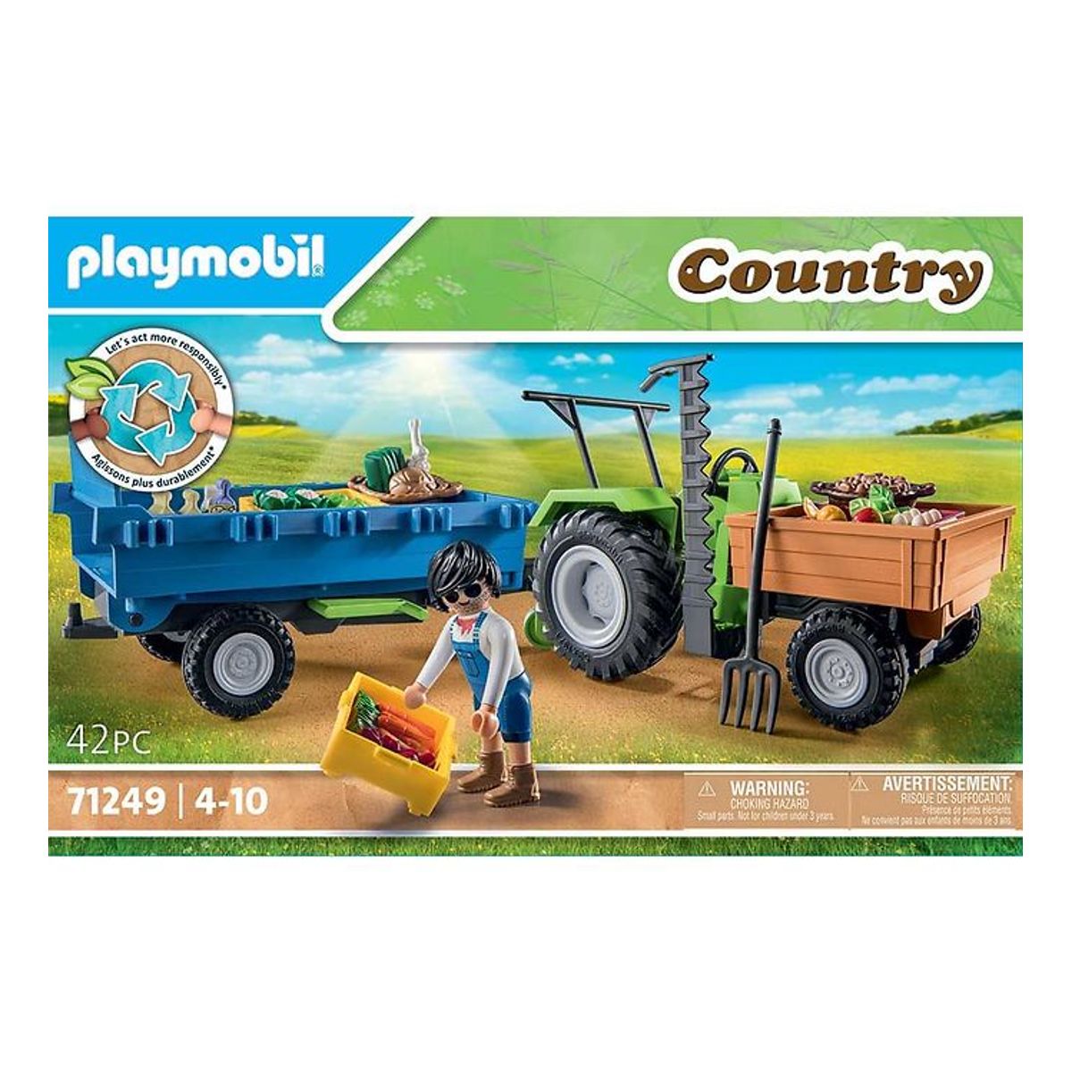 Playmobil Country - Traktor m. Trailer - 71249 - 42 Dele