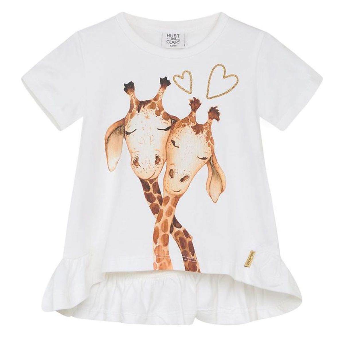 Hust and Claire T-shirt - Adanna - Hvid m. Giraffer