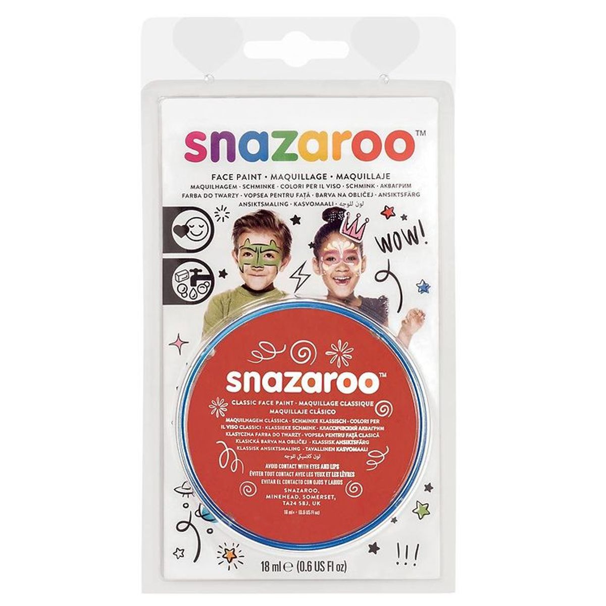 Snazaroo Ansigtsmaling - 18 ml - Bright Red