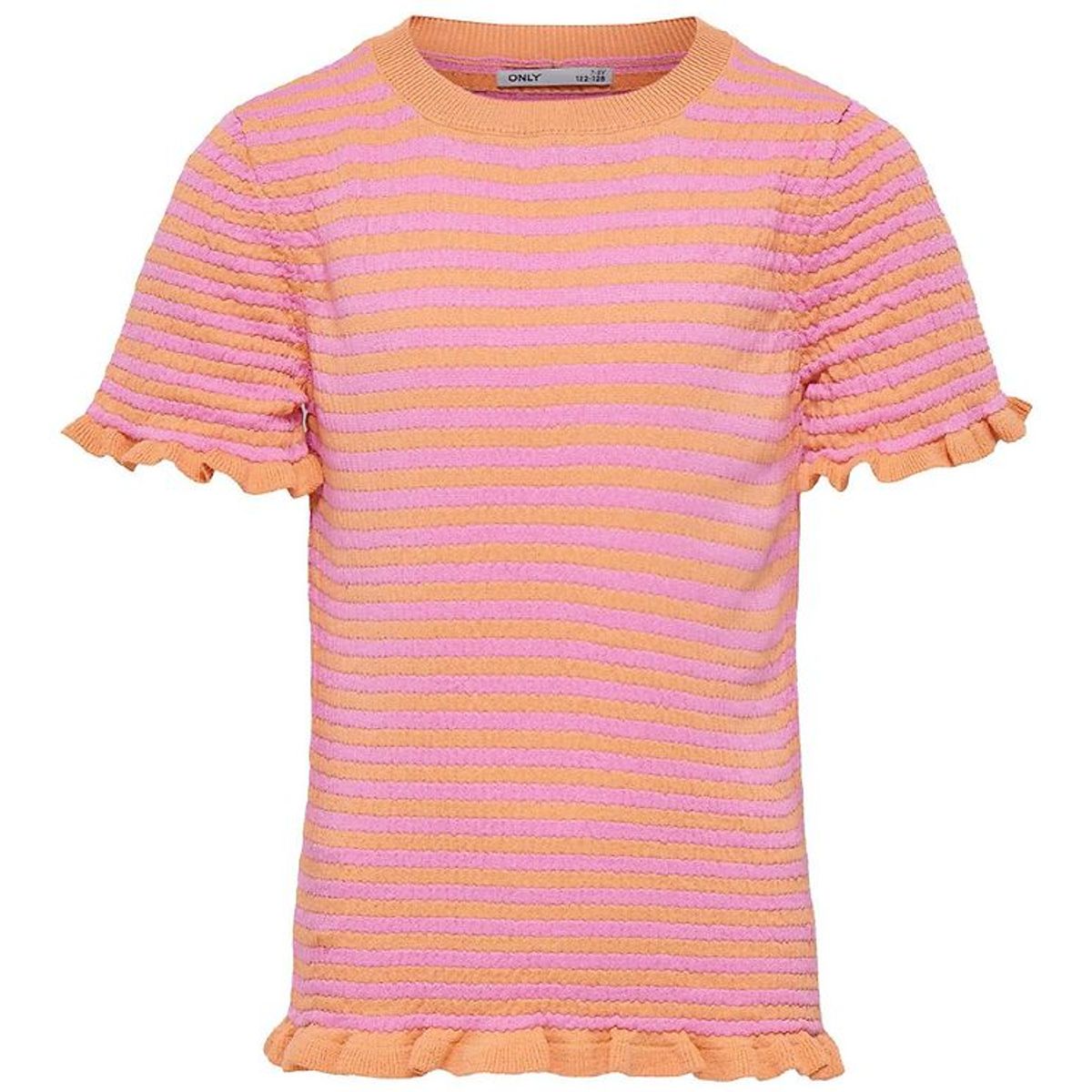 Kids Only T-shirt - Strik - KogSally - Orange Chiffon/Fuchsia Pi