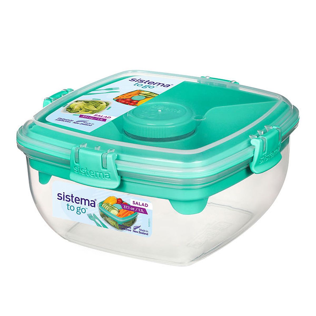 Sistema Madkasse m. Tilbehør - Salad - 1,1 L - Turkis