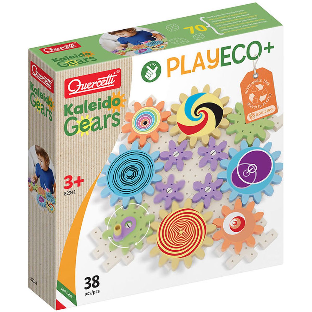 Quercetti Byggesæt - Kaleido Gears - PlayEco+ - 38 Dele - 82341