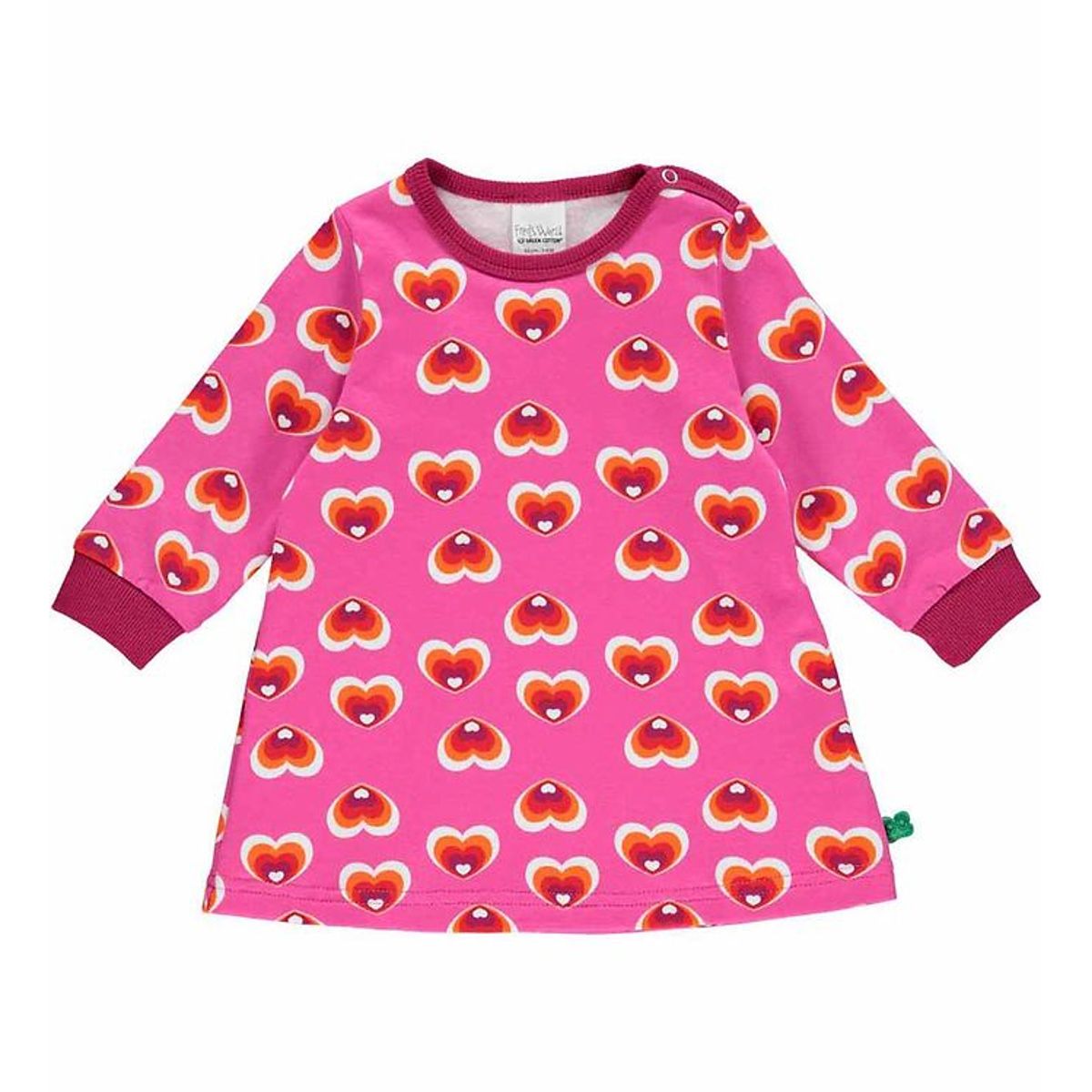 Freds World Sweatkjole - Heart - Fuchsia