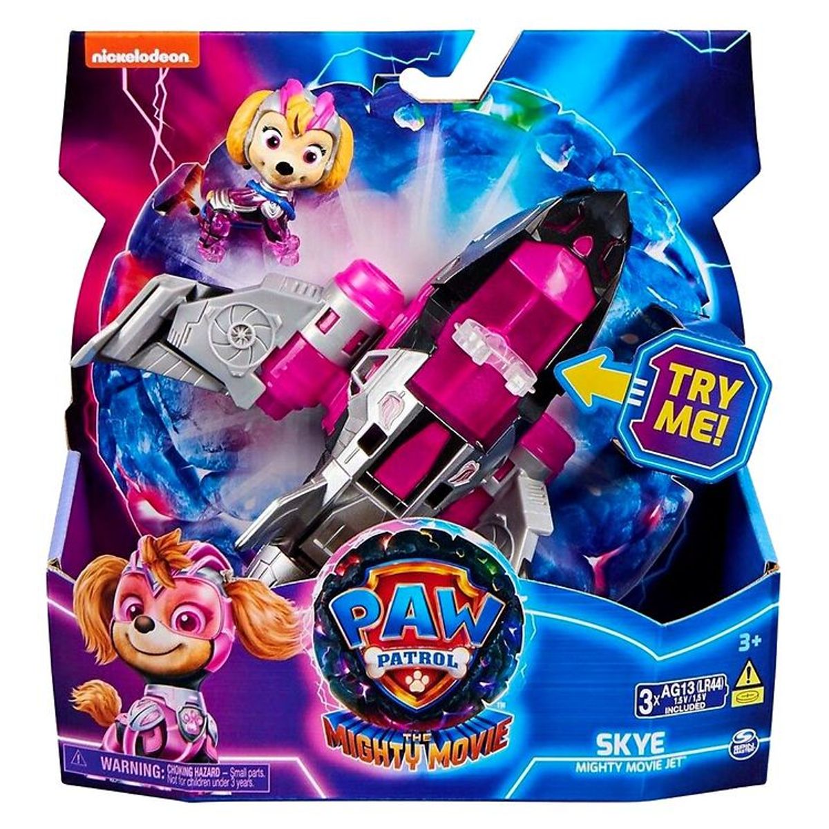 Paw Patrol Legetøjsfly m. Lyd/Lys - 20 cm - Movie 2 - Skye Might