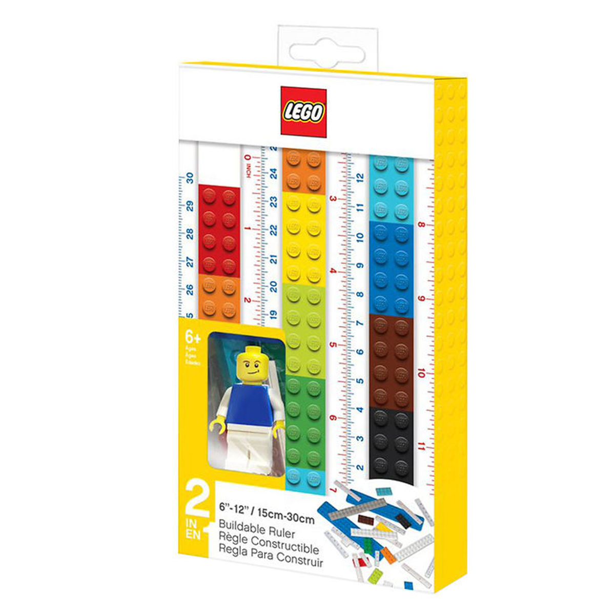 LEGO ® Stationery Lineal - 30 cm - Byg Selv m. Figur