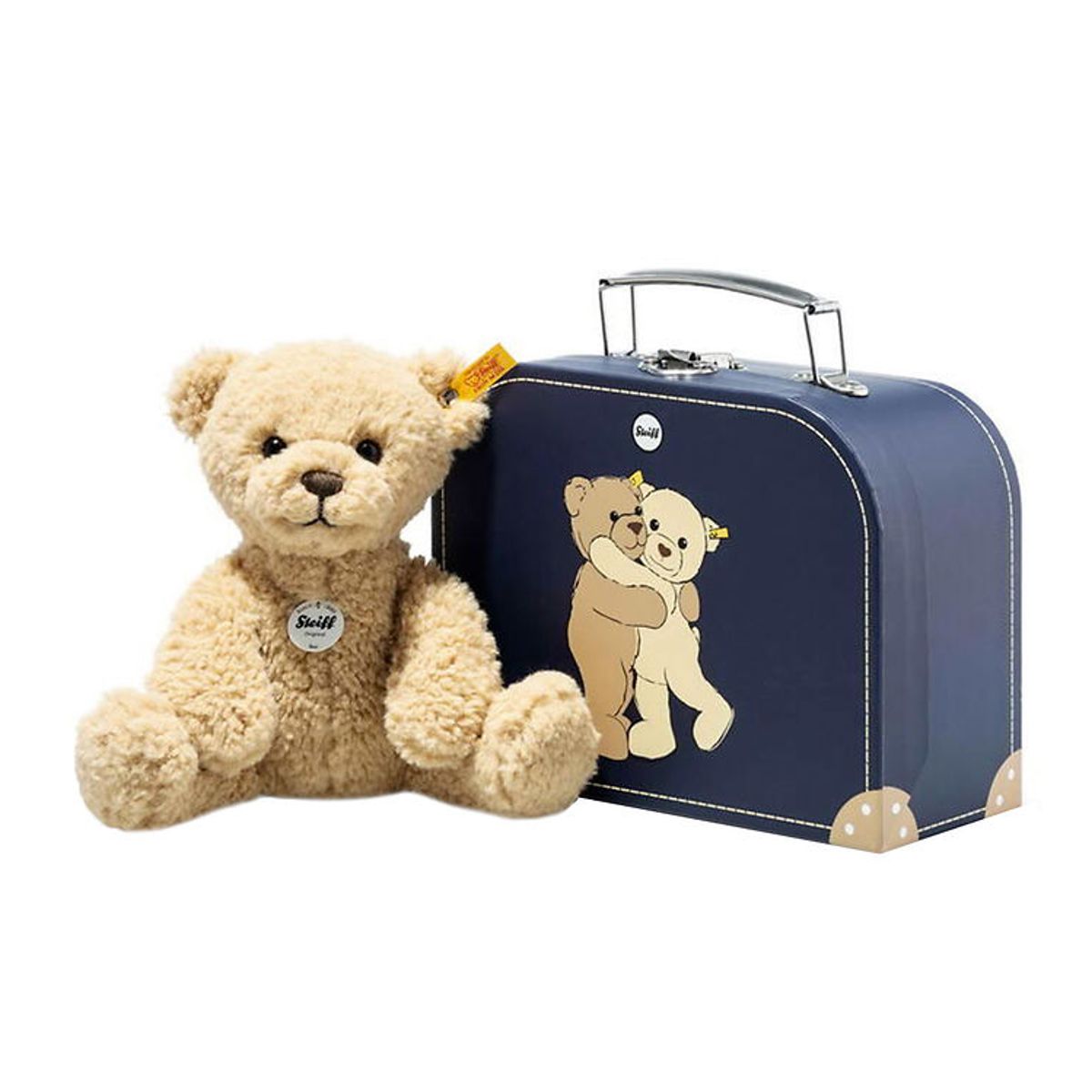 Steiff Bamse - 21 cm. - Ben Teddy Bear - In Suitcase - Beige