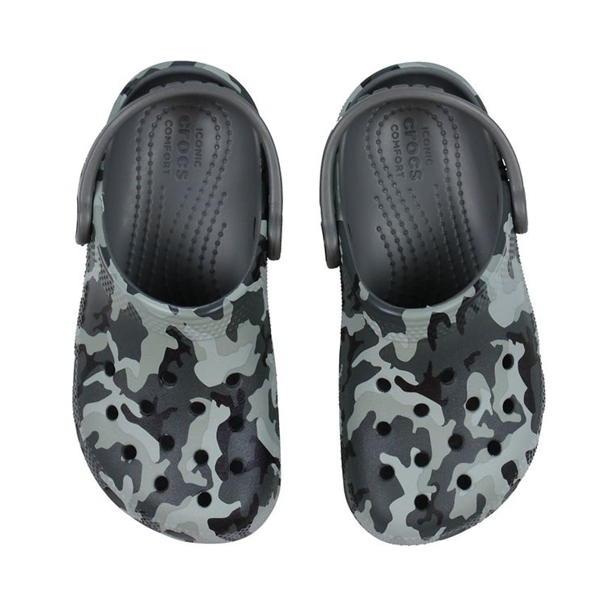 Crocs Sandaler - Classic Camo Clog K - Sort/Grå