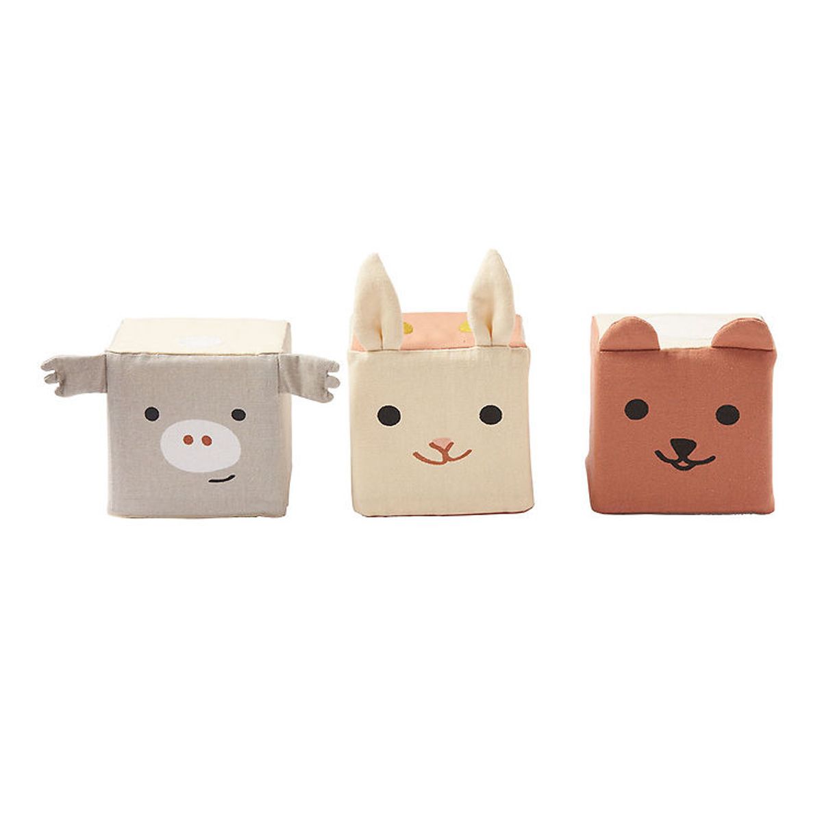 Kids Concept Bamser - 3 Stk. - 9x9 cm - Play Cubes Textile