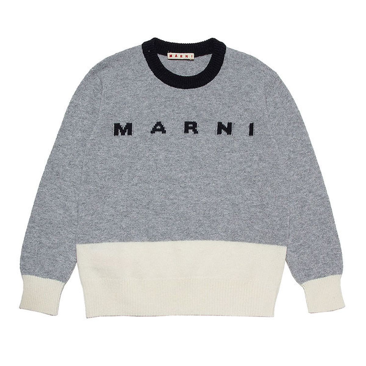 Marni Bluse - Uld - Gråmeleret/Hvid m. Sort