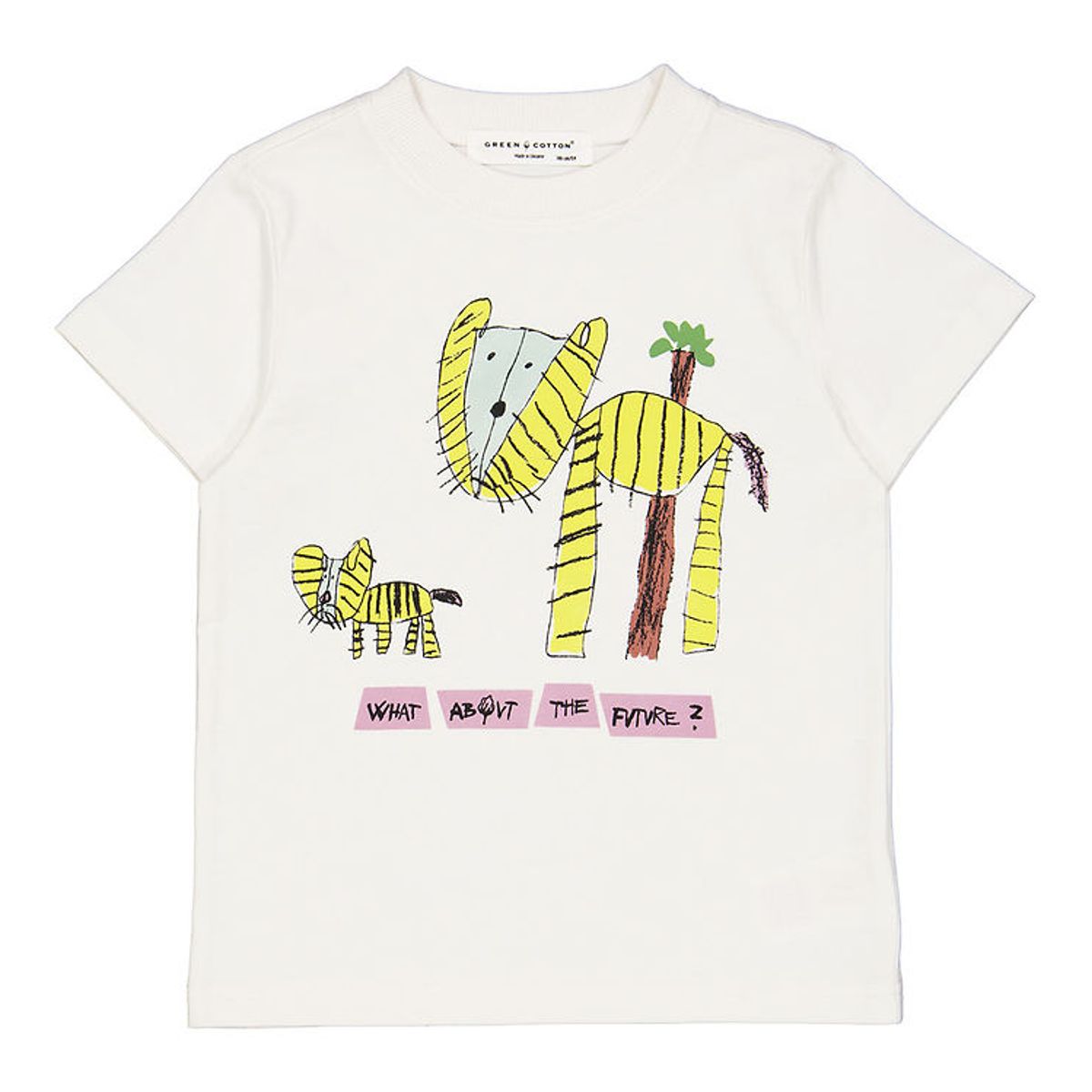 Green Cotton x WWF T-shirt - Balsam Cream m. Tiger